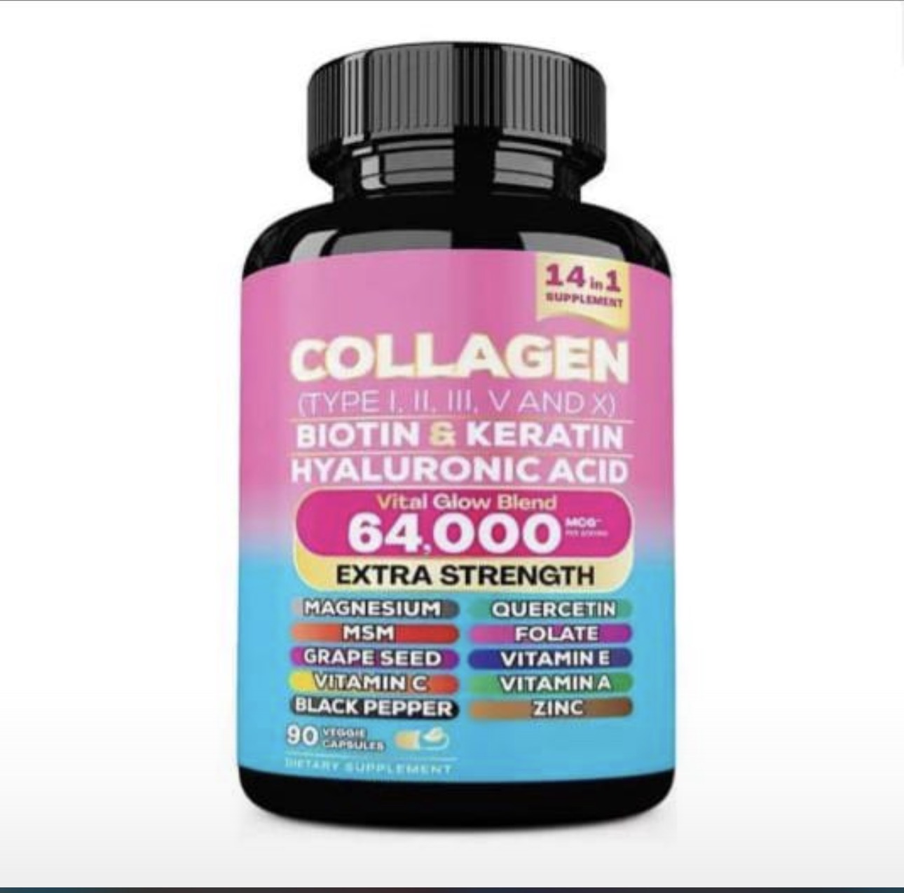 14-in-1 Extra Strength Collagen Complex with Biotin & Hyaluronic Acid