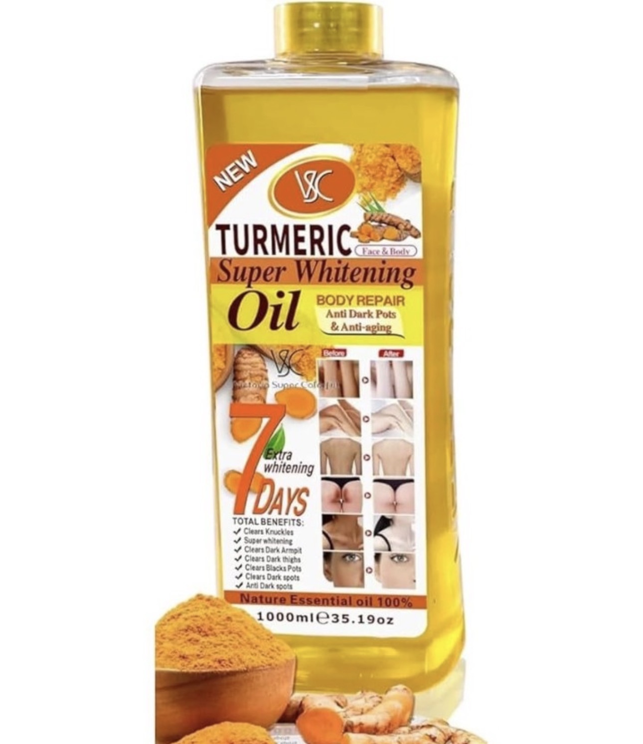 Turmeric Super Whitening Body Repair Oil (1000ml)