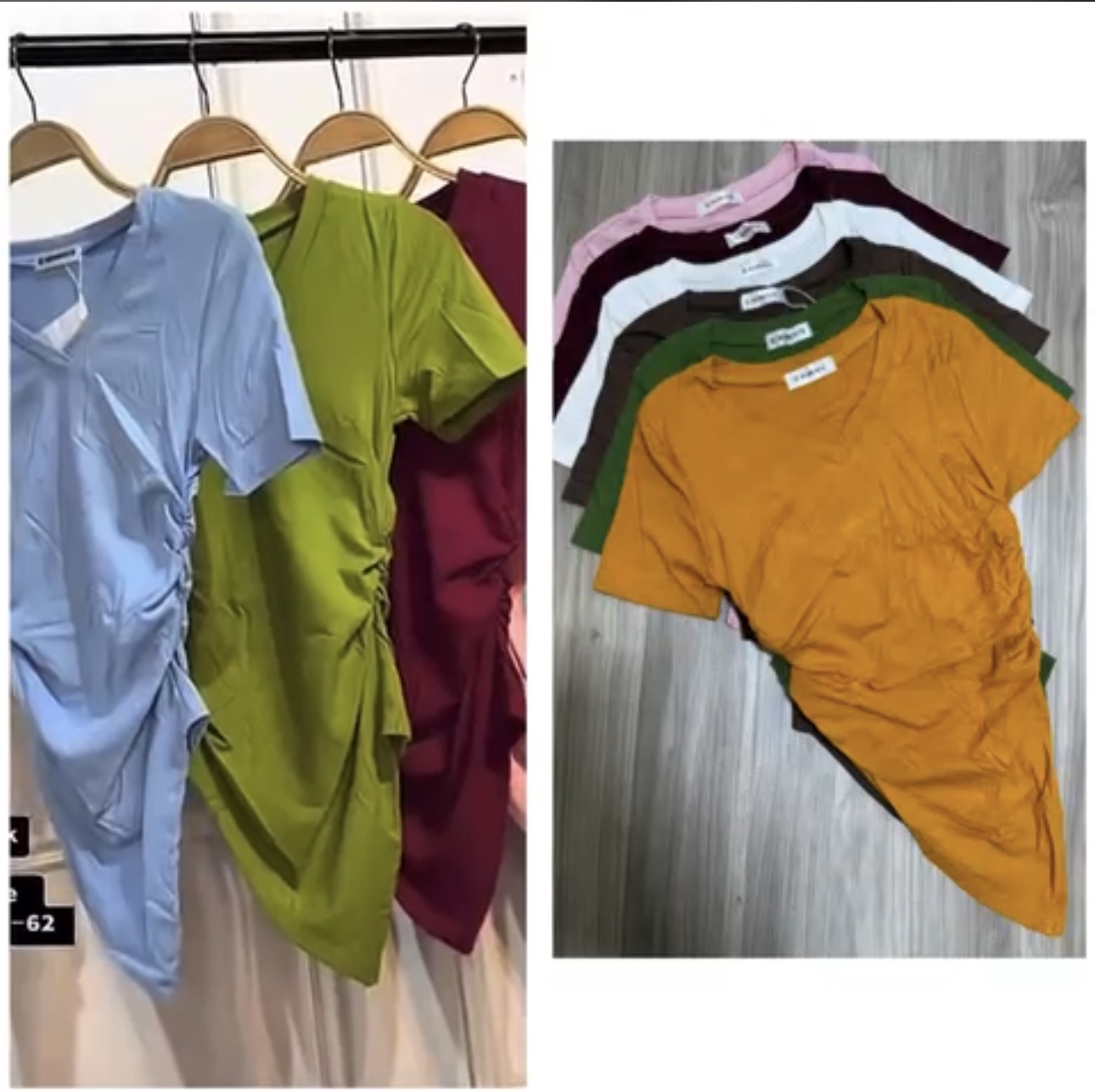 Side-Ruched V-Neck Tee